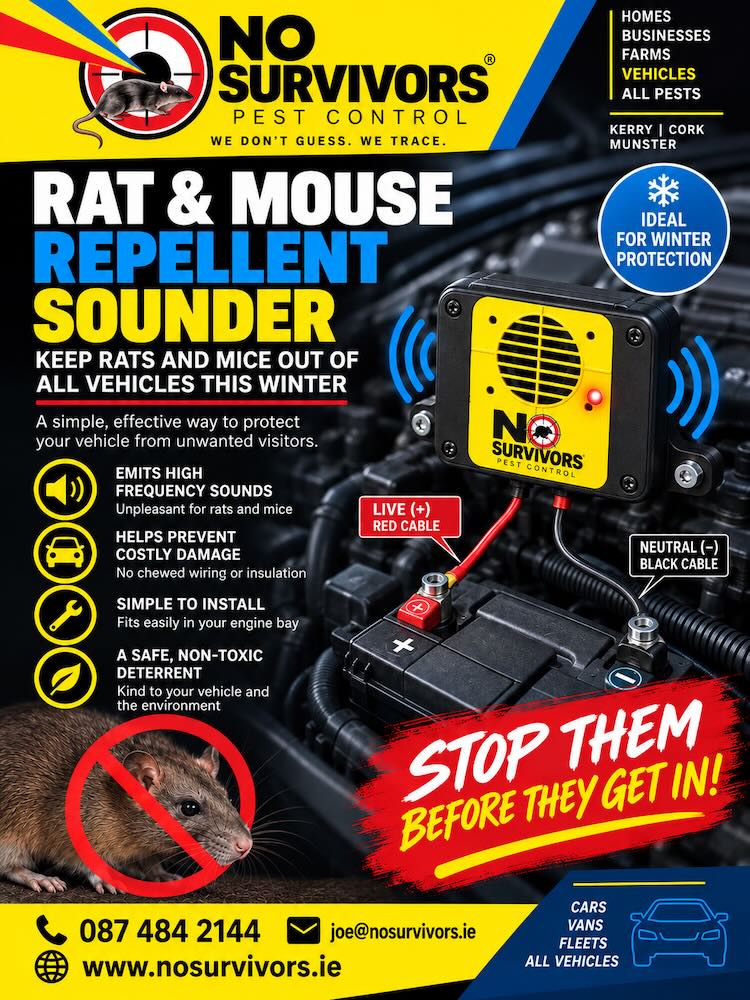 Rat car repellent offer poster
